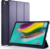 Koeienhuid textuur horizontale flip lederen tas voor Galaxy Tab S5E 10.5 T720 / T725, met houder (donkerblauw)