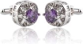 1 paar Fashion Luxury Crystal Manchetknopen-Geen