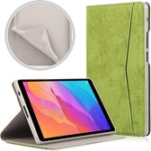 Voor Huawei MatePad T8 Marmeren Doek Textuur Horizontale Flip Leren Case met Kaartsleuf & Houder (Groen)