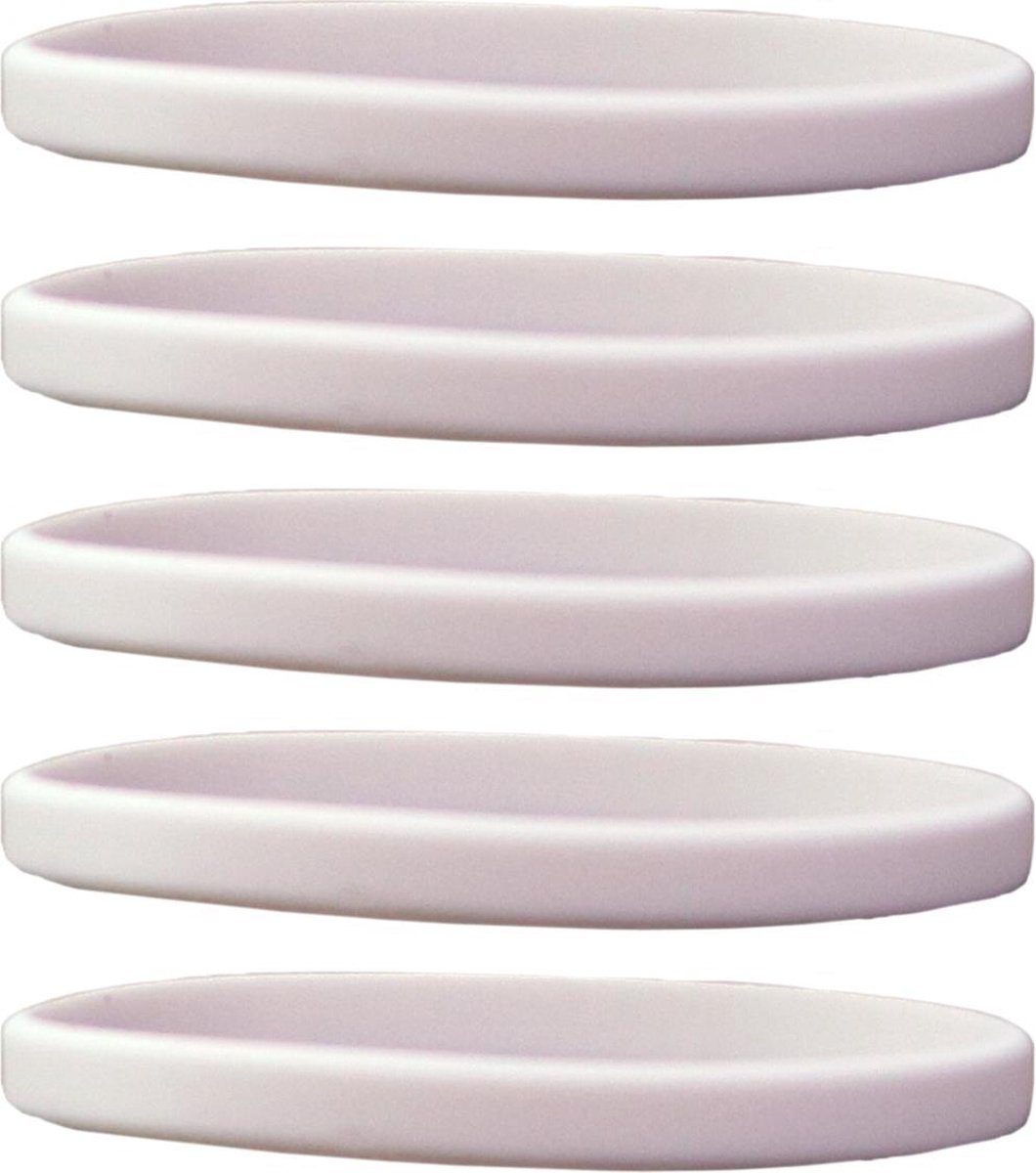 Dinilu - 60 x Smalle Siliconen Armbandjes Wit - voor Kinderen