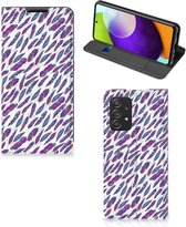 Flip Cover Geschikt voor Samsung Galaxy A52 5G Enterprise Editie | A52 4G Telefoonhoesje Feathers Color