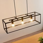 Lindby - hanglamp - 3 lichts - staal - H: 20 cm - E27 - mat zwart