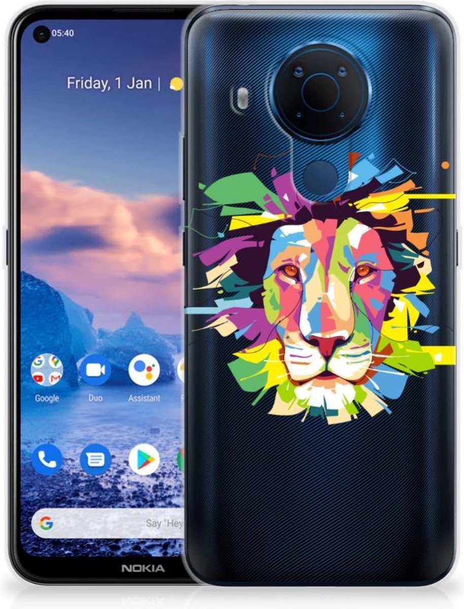 Nokia 5.4 Telefoonhoesje met Naam Lion Color
