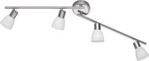 LED Plafondspot - Iona Caru - 12W - G9 Fitting - Warm Wit 3000K - 4-lichts - Dimbaar - Rond - Mat Nikkel - Aluminium