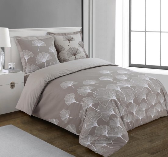 Vision - Ginko - Housse de couette 260x240cm avec 2 taies d'oreiller assorties - 100% coton