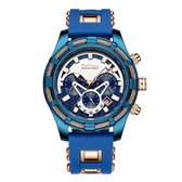 BiDen - Unisex Horloge - Blauw/Rosé - Ø 42mm