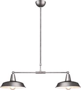 LED Hanglamp - Hangverlichting - Iona Wolta - E27 Fitting - 2-lichts - Rond - Antiek Nikkel - Aluminium