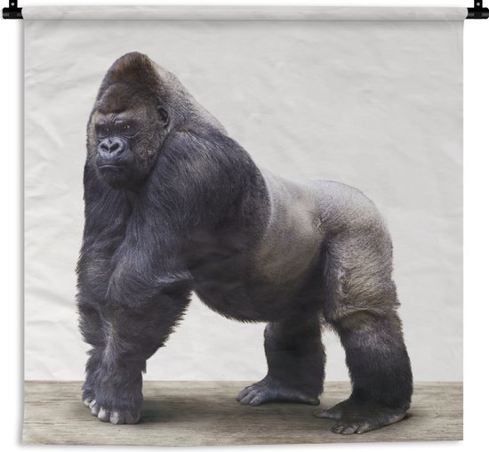 Wandkleed Animalprintshop - Gorilla dierenprint kinderkamer Wandkleed katoen 90x90 cm - Wandtapijt met foto