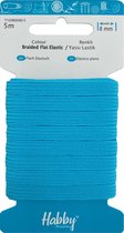 Habby elastiek 8mm | Rubberen Band |  Plat gevlochten | Blauw | 5 meter | Hobby - Knutselen - Naai elastiek