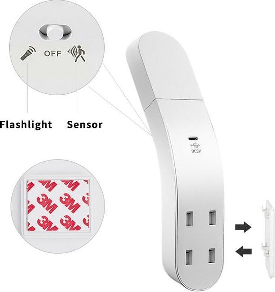 👍 Leadly Usb Pir Led Lamp Motion Sensor Licht Garderobe Kast Bed Lamp Muur Light