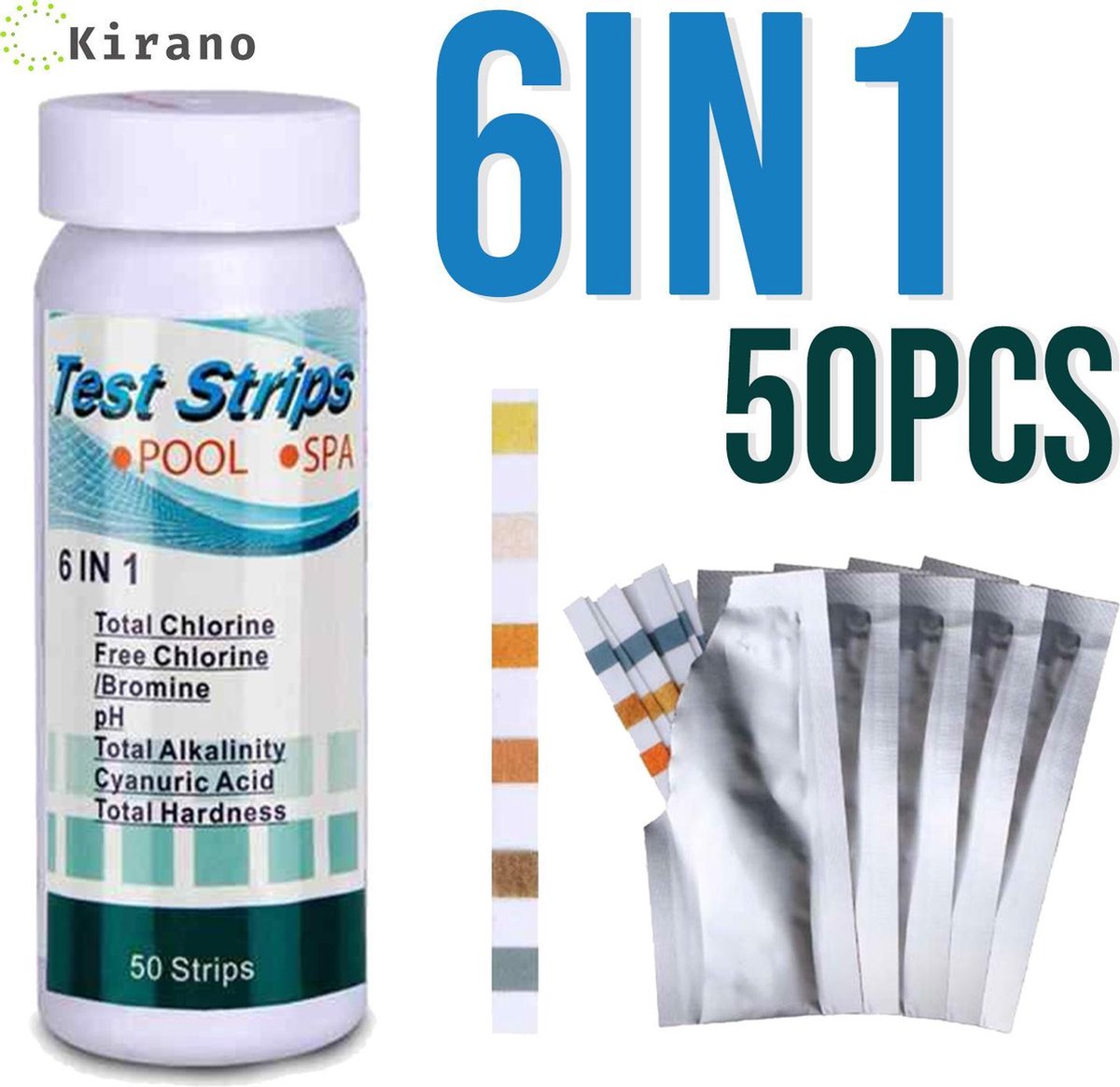6 in 1 Teststrips Zwembad PH strips Geschikt voor Zwembad Jacuzzi