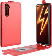 Voor OPPO Realme 6 Pro R64 textuur enkele verticale flip lederen beschermhoes met kaartsleuven en fotolijst (rood)