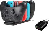 DrPhone NDS15 - 6 in 1 Laadstation - Controller lader - Oplader - Houder - Geschikt voor de N-Switch / Joycons / Pro Controllers