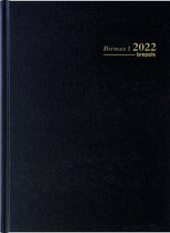 Brepols Bureau Agenda 2022 1 per pagina (20cm x 13cm) ZWART | bol.com