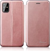 Voor Galaxy S20 Ultra Integrated Voltage Magnetische kaarthouder Retro lederen tas TPU + PU (Rose Gold)