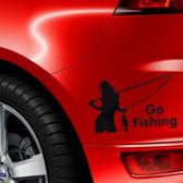 Autocollant réfléchissant pour voiture Beauty Go Fishing Tuning , Dimensions: 14 cm x 8,5 cm (noir)