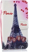 Love Tower Pattern Horizontale Flip Leather Case voor Huawei P30 Lite, met houder en kaartsleuven en portemonnee