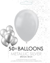 Zilveren ballonnen metallic | 50 stuks