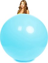 Baby blauwe reuze ballon 180 centimeter doorsnee.