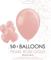 50 Pearl rosé goud ballonnen 30 cm.