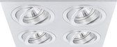 Torino - Inbouwspot Aluminium Carré - Kantelbaar - 4 Lichtpunten - 175x175mm