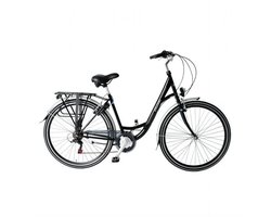 Wheelerz damesfiets 6 versnellingen glans zwart