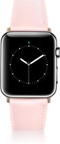 Geschikt voor Apple Watch Bandje - Nude Roze Leer - 42/44/45mm - Gold Connectors - Oblac®