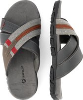 Travelin Solsvik Slipper - Leren Outdoor- Sport- en Wandelsandalen met Profielzool - Grijs - Maat 40