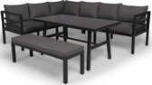 Rocco | Loungeset Hoekset Tuinset | Aluminium| Hoekbank, Tuinbank, Tuintafel | 8 Zitplaatsen