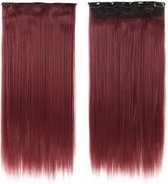 Clip in hairextensions 1 baan straight Burg