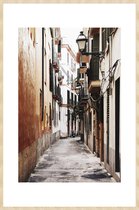 Schilderij - steegje - Collectie Travel stories - Forex met blanke lijst - 98x148cm