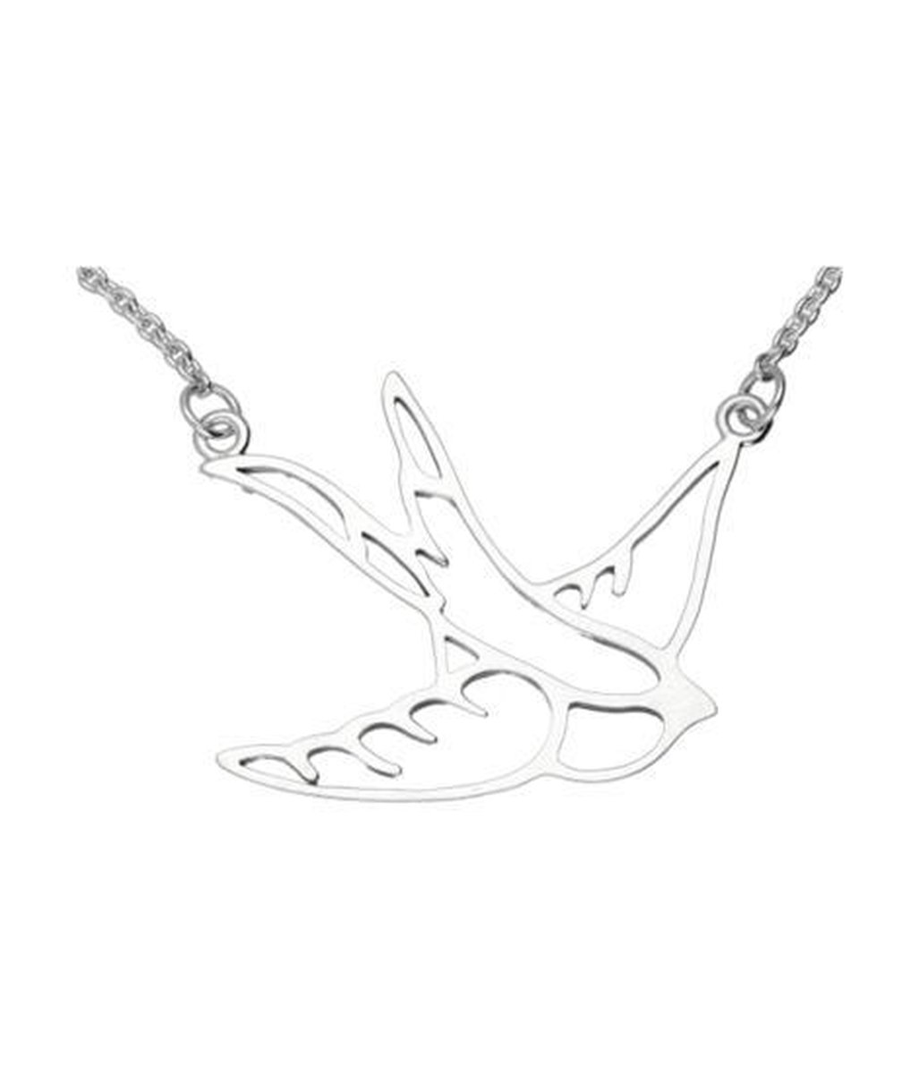 Zilveren Zwaluw met ketting 45cm kettinghanger