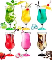 Gutos Cocktailglazen - 400 ml - Glas - 6 stuks - Smoothie - Longdrink glazen - ijskoffie - Milkshake glas - Groot - Cocktail Set