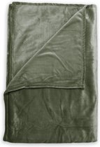 Heerlijk Zachte Fleece Plaid Olijf Groen | 140x200 | Soepel En Comfortabel | Ook Te Gebruiken Als Sprei/Deken