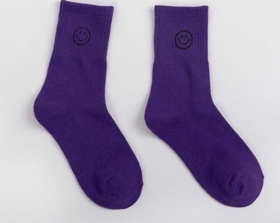paarse sokken smile face | bol.com
