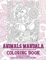 Animals Mandala - Coloring Book - Designs with Henna, Paisley and Mandala Style Patterns