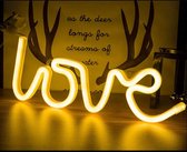 Neon verlichting - Love - Geel sfeerlicht - Wandlamp