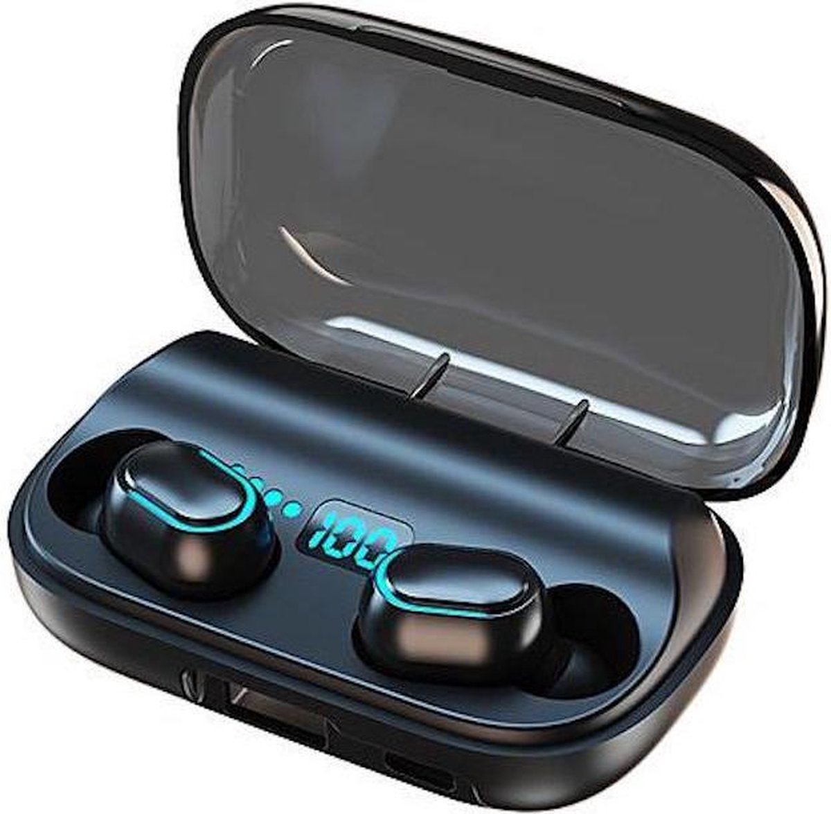 TWS - Draadloze oortjes / in-ear oordopjes - Bluetooth Draadloze buds - Luxe indicator - Geschikt voor alle smartphones o.a Samsung & Iphone, airpods, galaxy buds, huawei, sony - Zwart.- AANBIEDING!