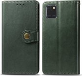 Voor Galaxy Note10 Lite / A81 / M60s Retro effen kleur lederen gesp Mobiele telefoon lederen beschermhoes met fotolijst en kaartsleuf & portemonnee en beugelfunctie (groen)