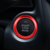 Auto Motor Start Sleutel Drukknopring Trim Aluminium Sticker Decoratie voor Mazda (rood)