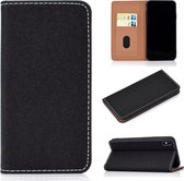 Voor iPhone XS Max effen kleur mat magnetische horizontale flip lederen tas met kaartsleuven en houder (zwart)