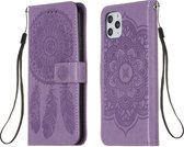 Voor iPhone 11 Pro Max Dream Catcher Afdrukken Horizontale Flip Leather Case met houder & kaartsleuven & portemonnee & lanyard (paars)