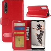 Voor Huawei P20 Pro PU + TPU Crazy Horse Texture Horizontaal Flip Leather Case met Portemonnee & Houder & Kaartsleuven (Rood)