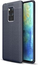 Litchi Texture TPU schokbestendig hoesje voor Huawei Mate 20 X (marineblauw)