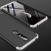 GKK Three Stage Splicing Full Coverage PC Case voor Nokia X6 (2018) / 6.1 Plus (Zwart + Zilver)