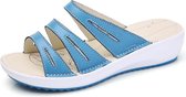 Casual wilde effen kleur sandalen slippers voor dames (kleur: blauw maat: 39)