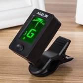 AGELIN JT-02 Cliptype Universele snaarinstrument-tuner Multifunctionele gitaar Elektronische tuner met digitaal display, afmeting: 4,5 x 4 x 2,4 cm