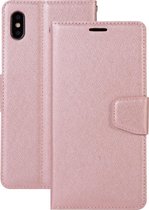 Silk Texture Horizontale Flip Leather Case voor iPhone XS Max, met houder & kaartsleuven & portemonnee & fotolijst (rosÃ©goud)