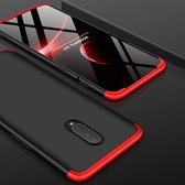 GKK Three Stage Splicing Full Coverage PC Case voor OnePlus 7 (Zwart Rood)