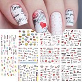 Nagelstickers - Nail art stickers 12 velletjes romantic III nagel decoratie Dino`s Sale
